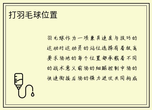 打羽毛球位置